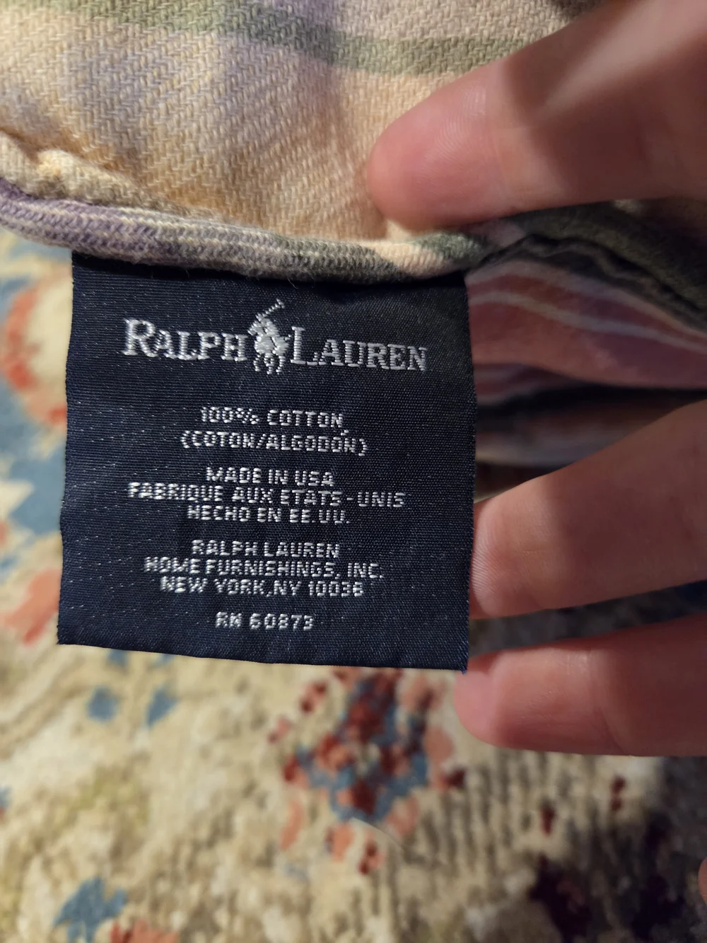 Ralph Lauren Striped Comforter in Green, Red, Purple, Cream